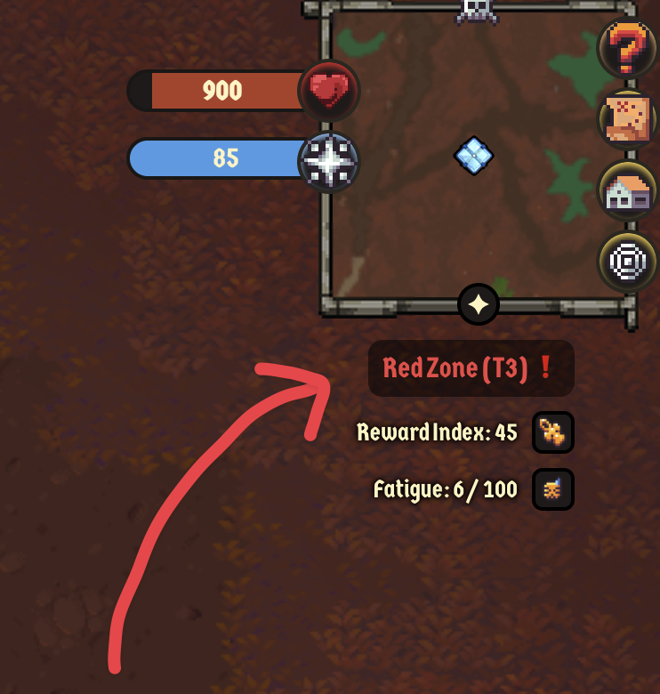 지난 골드러시 시즌 게임 화면에서 미니맵 아래 Red Zone(T3) 표시를 보여주는 공식 안내